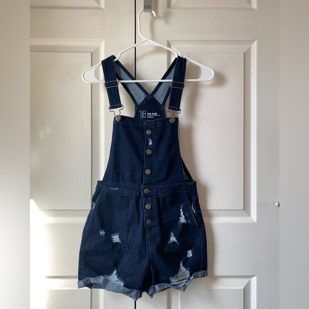NoBo Mid-Rise Blue Denim Overalls